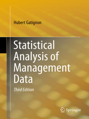 cover image of Statistical Analysis of Management Data